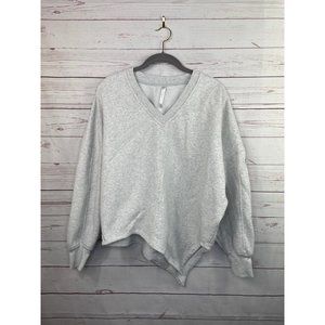 Fabletics Forever Fleece Asymmetrical Sweatshirt Grey XS